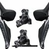 Shimano ULTEGRA Di2 ST-R8170+BR-R8170 Ensemble De Freins à Disque 2x12 Vitesses -Sram Soldes Shimano ULTEGRA Di2 ST R8170 BR R8170 2x12 fach Scheibenbremsen Set IR8170DLF6SC100E IR8170DRRDSC1 a